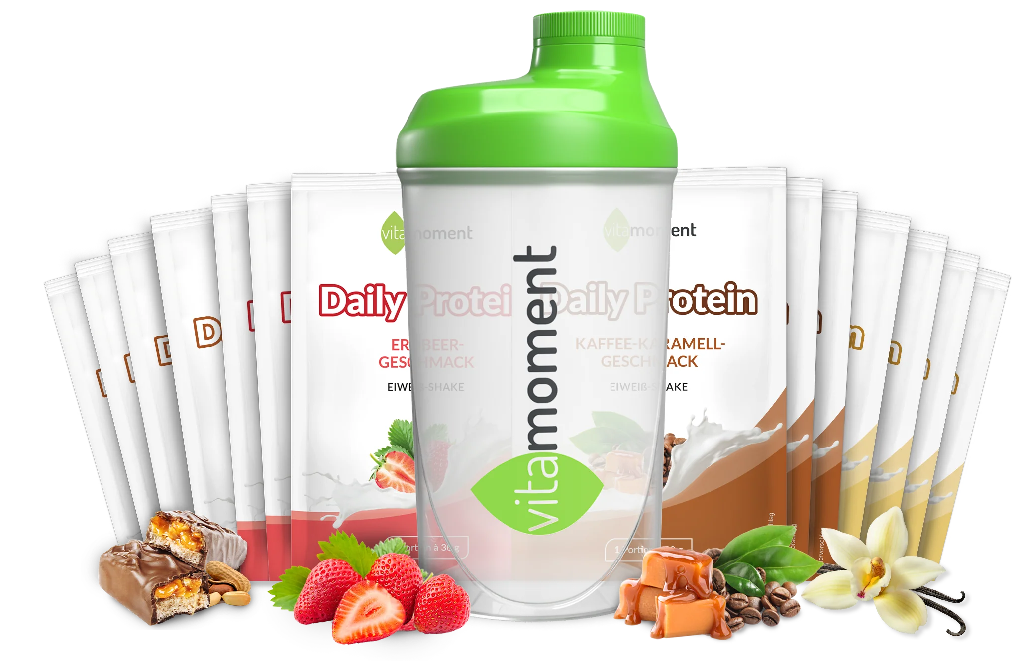14 Daily Protein-Proben inkl. Shaker